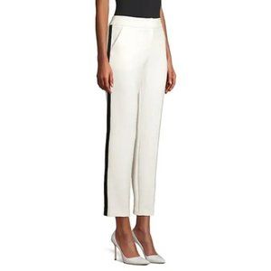 Trina Turk Straight Leg White Tuxedo Stripe Pant, sz 10
